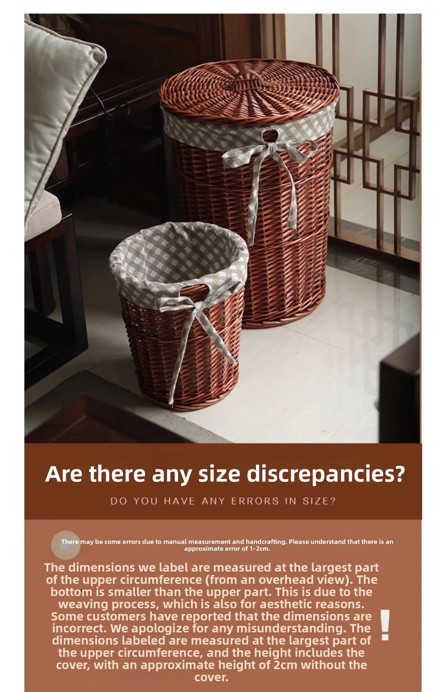 Wier Laundry Basket Dir Clothes Storage Basket with Lid Household Organizer Basket Pure l Willow Wier Basket