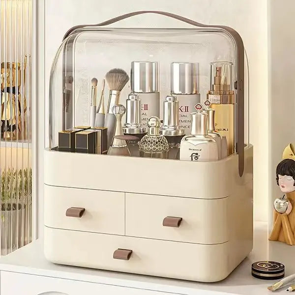 Cosmetic Organizer Countertop Organizer For Dresser With Lid And Drawer Countertop Waterproof And Dustproof Skin Care Organizer