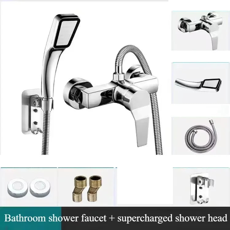 Bathroom Hidden Shower Faucet Household Wall Mounted Shower Faucet Water Heater Cold and Hot Mixed Valve Shower Accessories