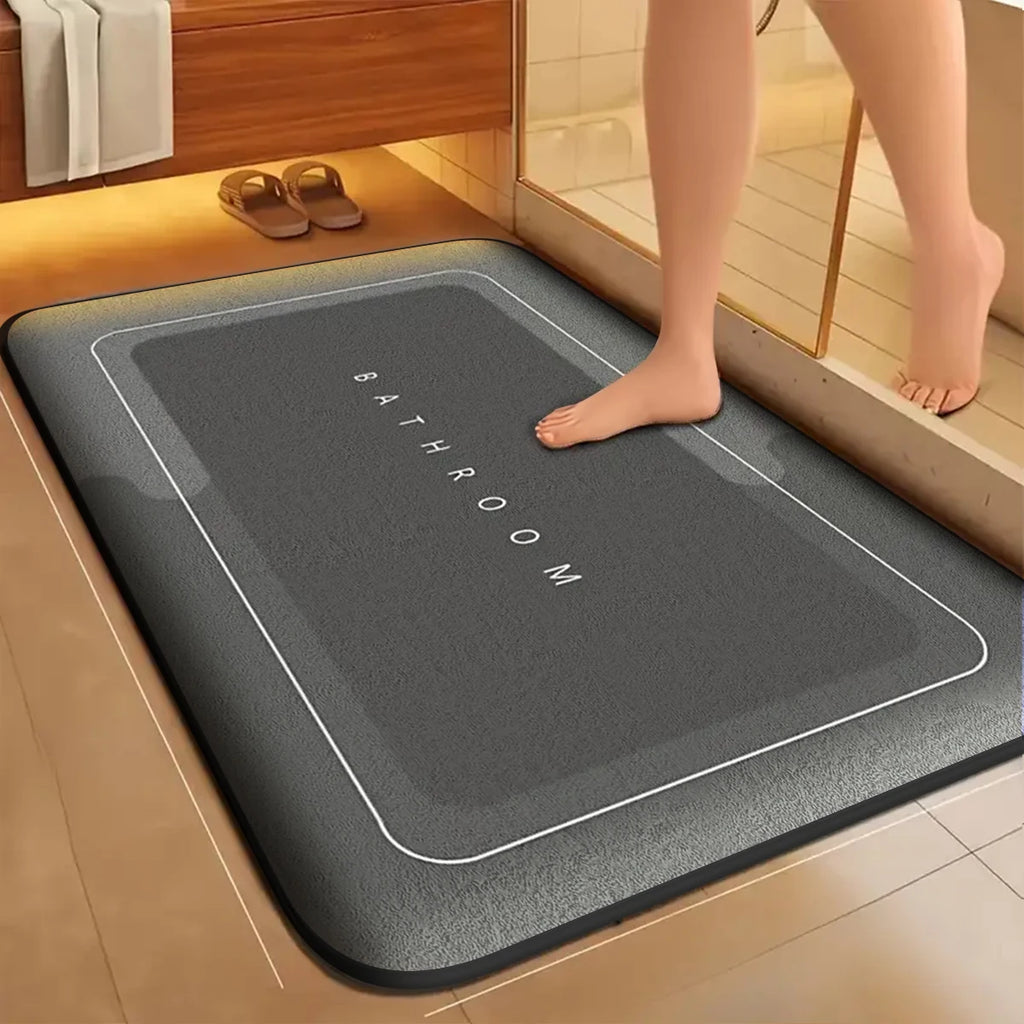 Bathroom flannel absorbent soft floor mat shower room door simple dirt-resistant door mat carpet non-slip foot mat