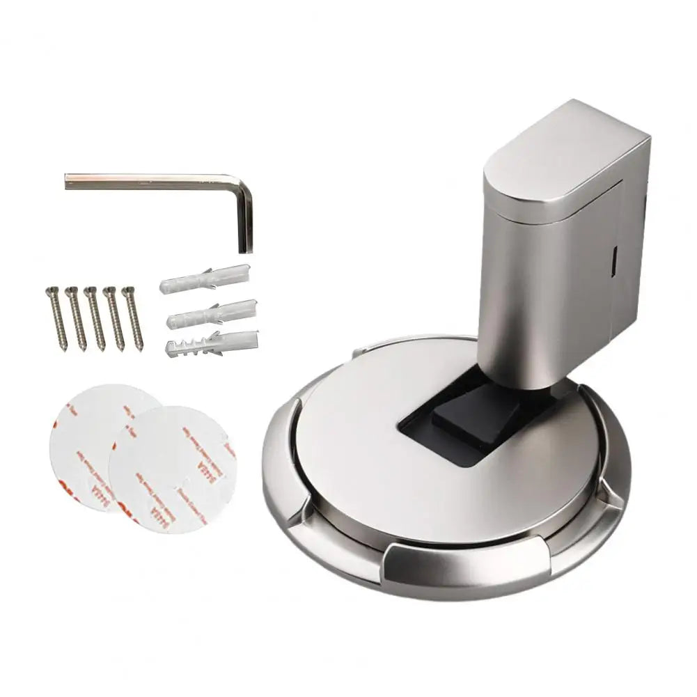Magnetic Door Stopper No Drilling Silent Floor Door Stop with Screws Adhesive Adjustable Mechanical Magnetic Door Stopper