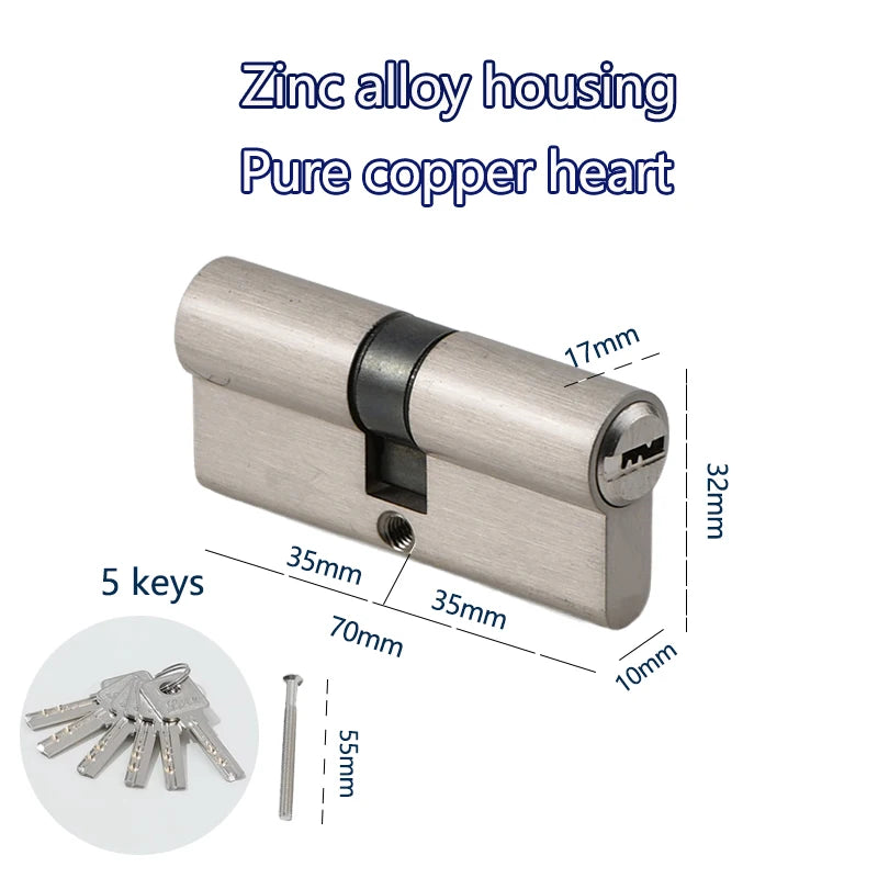 lock cylinder door with master key Indoor entrance door lock 60mm 70mm 80mm Eccentric lock cylinder same key Customize