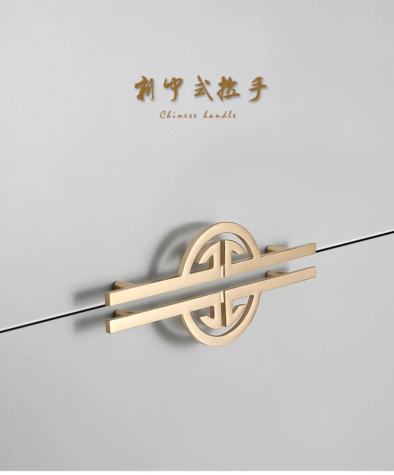 New Chinese Wardrobe Door Handle Golden Cabinet Door Pulls Drawer Shoe Wine Cabinet Handles Long Opposite Furniture Hardware