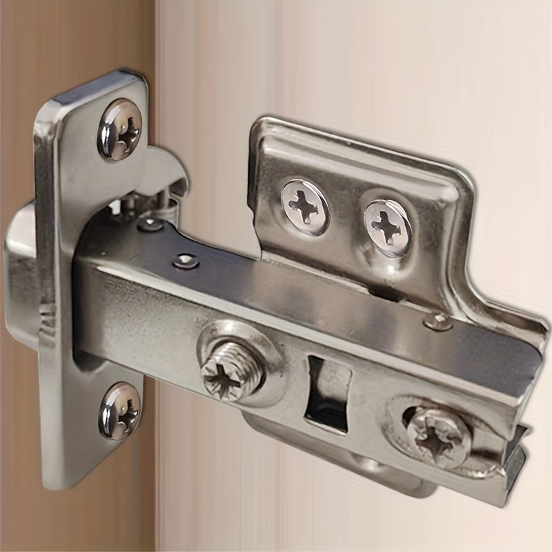 10/20pcs Soft-Close Matte Brushed Metal Cabinet Hinges - Surface Mount Damping Hinges with 6 Screws, Wardrobe & Kitchen Cabinetr